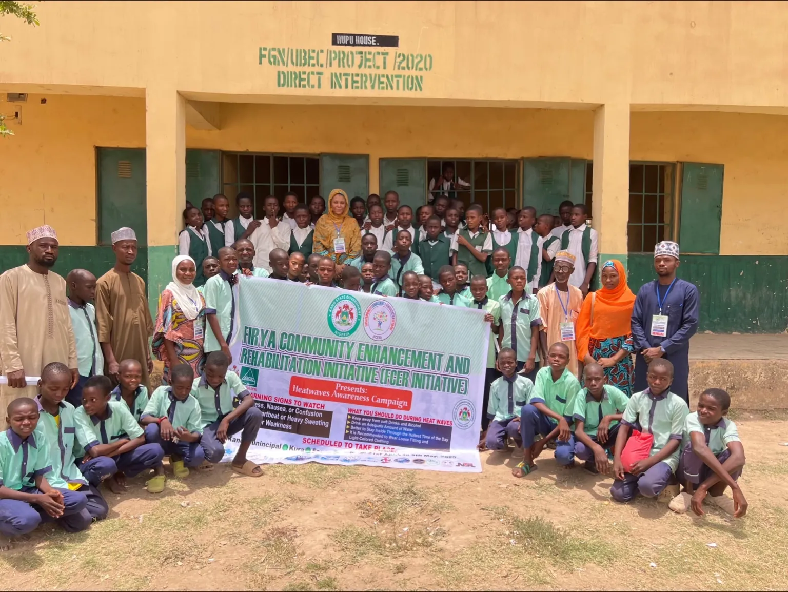 FCER Initiative team members leading a health-awareness session with students